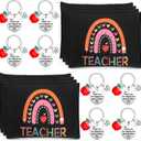 Yinkin 16 Pcs Graduation Teacher Appreciation Gifts Set 8 Makeup Pouch Cosmetic Bags and 8 Keychains for Graduation Teacher Appreciation Gifts