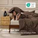 Bedsure 100% Washed Cotton Duvet Cover King Size - Brown Minimalist Bedding Set Linen Like - PureWoven Plain Simple & Soft Comforter Cover for All Seasons (Brown, King, 104"x90")