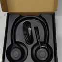 Bluetooth Headset, Wireless Bluetooth V5.4 Headphones with Microphone, Noise Canceling Multipoint Connect Wireless Headset with Mic for Work/Mobile/Laptop/Call Center/Noisy Office/Zoom - Black