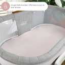 TansyPanda Muslin Halo Bassinet Sheets for BassiNest Luxe Swivel, Soothing, Swivel, Lite, Essential Sleeper, 3 Pack, 33 X 17 Inch, Ultra Soft, Snug Fit, Unisex Boys Girls, Gray White (Pink)