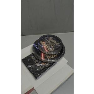 May The Fifties Be With You Birthday Party Decorations Galaxy Stars 50th Birthday Plates and Napkins Sets Happy 50 Years Old Decorations for Men Birthday Party Supplies Serves 24