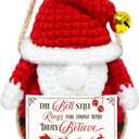 OASSIE Santa Claus Gifts for Christmas Decorations - Santa Crochet Holiday Decorations - Emotional Support Crochet Gifts for Women Men, Stocking Stuffers Christmas Decor, Xmas Gift for Friend Family