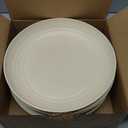 Homienly Plastic Dinner Plates, Wheat Straw Plates 11 Inch, Lightweight Unbreakable Plates Set of 8, Microwave Safe Plates, Deep Plates for Dinner - Beige