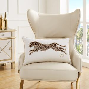 Juicy Couture Rectangle 1-Piece Decorative Accent, Premium Reversible Throw Pillow, Living Room and Bedroom Dcor, 14"x24", Cheetah White Juicy Couture Rectangle 1-Piece Decorative Accent, Premium Reversible Throw Pillow, Living Room and Bedroom Dcor, 14"x24", Cheetah White
