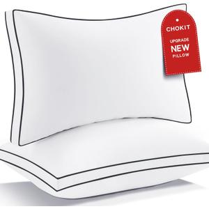 Premium Pillows Queen Size Set of 2, Fluffy and Supportive 7D Down Alternative Bed Pillows, Luxury Soft Hotel Quality Gusseted Pillow for Side Back Stomach Sleepers, Relief Neck Head and Shoulder Pain (Queen - 20" x 30", White)