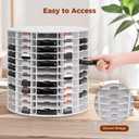 Krafetto Rotating Ink Pad Storage Organizer Rack, 72 Grids for Slim 2-3/4"x4" Ink Pads, 72 Grids for Mini Cube Caddy Ink Pads, Craft Stamp Pad Holder for Desktop