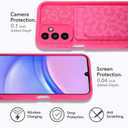 MOWIME Compatible with Samsung Galaxy A15 5G Case with Card Holder, Cheetah Print Shockproof Soft TPU Protective Cover Women Girls, Anti Scratch Wallet Case for Galaxy A15 5G 6.5 Inch, Hot Pink