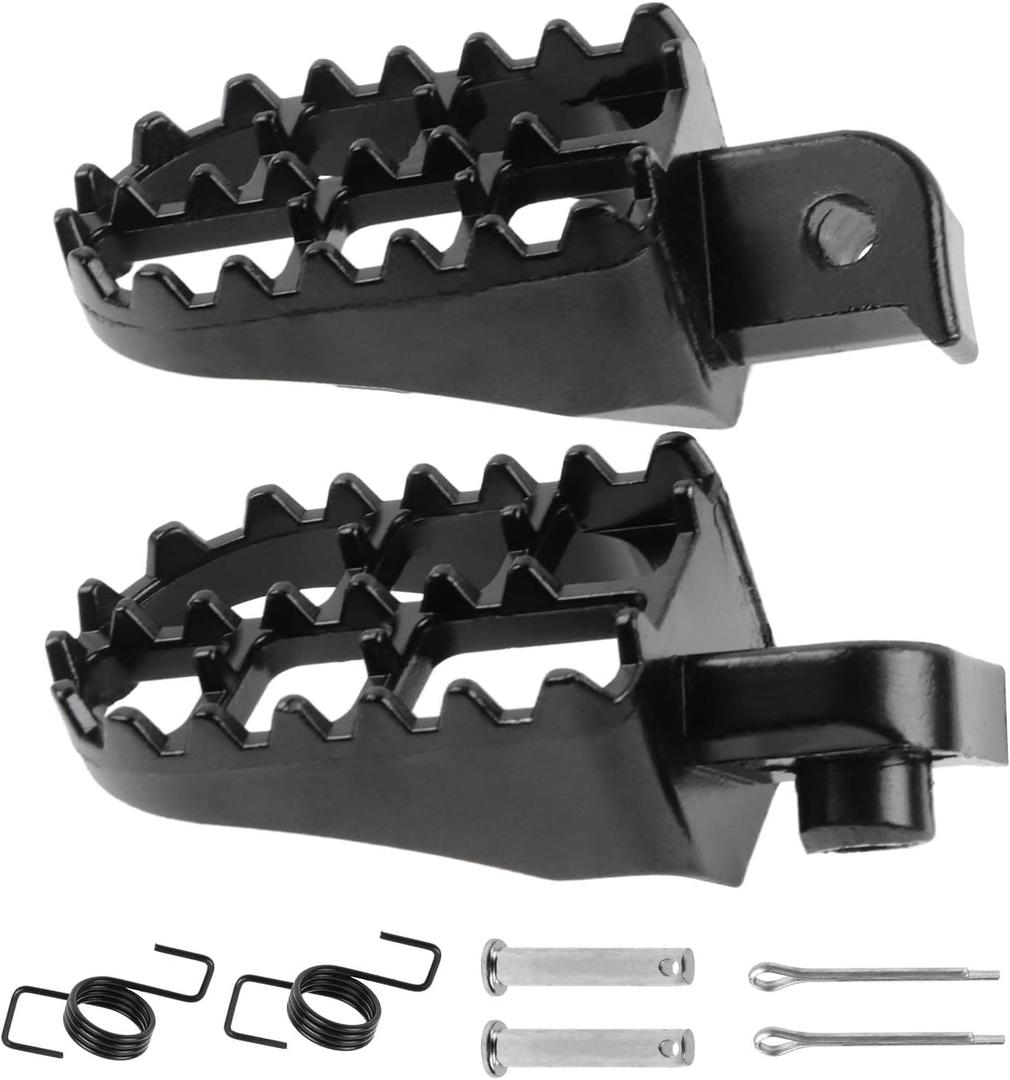 FLYPIG Aluminium Footpegs Foot Pegs Footrest Foot Rest For Dirt bike 50 70 90 110 PW50 TW200 XR50R XR70 CRF50 CRF50F CRF70 CRF70F CRF80 CRF80F CRF100F KLX110 TT225S Black