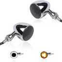 Universal Chrome Front Bullet LED Turn Signals 12V Motorcycle Switchback Turn Signal Lights Running Light Compatible with Honda CB1100 Harley XL883 Yamaha Indian Triumph Kawasaki Chopper