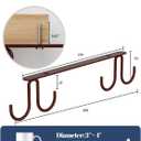 Mug Hooks Under Cabinet 3 Pack, Coffee Cup Hooks for Hanging Under Shelf, Mug Organizer Rack with 12 Hooks for Displaying Mugs, Coffee Cups and Kitchen Utensils, Brown