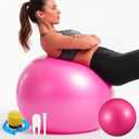 Kifmurase 2PCS Yoga Ball, 25Inch Thicked Anti-Burst Exercise Balls for Workout Stretching Stability, Non-Slip Balance Ball Equipment for Women Pilates Physical Therapy Pregnancy Labor Birthing Fitness (Pink)