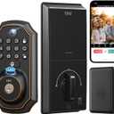 YHV Keyless Entry Door Lock with Camera Fingerprint Smart Door Lock with App Remote Control, Wi-Fi Connected Electronic Keypad Code Deadbolt Auto Unlock for Front Door