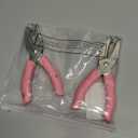 Zonon 2 Pcs Hole Punch Shapes Single Hole Paper Punchers for Crafts Handheld Metal Punch with Soft Grip 1/4" 3/16" Round Heart Star Holes for DIY Tags Ticket Scrapbook (Pink)