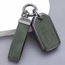 YO&YOYE Compatible with Honda Key Fob Cover with Keychain Leather Key Case Protector for Honda Accord Civic CRV Pilot HRV Odyssey Ridgeline Passport (Green)
