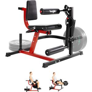 Yes4All Leg Extension and Curl Machine, Adjustable Leg Machine with Plate Loaded, Leg Extension and Curl Bench for Home Gym