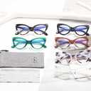 Viseng Womens Oversized Stylish Elegant Cat-Eye Reading Glasses with Blue Light Protection (+1.0) (Ink Color)