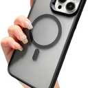 LEEYHHAI Compatible with iPhone 16 Case, Anti-Slip Frosted Soft Touch Magnetic Compatible with MagSafe Wireless Charging（Black）