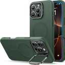 ESR for iPhone 16 Pro Max Case, Silicone Case with Stand, Compatible with MagSafe, Built-in Camera Stash Stand, Magnetic Phone Case for iPhone 16 Pro Max, Cloud Series, Green