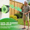 Retractable Garden Hose Reel 100FT x 1/2 in, Wall Mount Water Hose Reel for Outside with Auto Rewind, Tangle-Free Guide, 180 Swivel Bracket, Lock at Any Length, High-Pressure Flow, 10-Pattern Nozzle