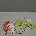 3 Pcs Wood Christmas Tree Tabletop, Lime Green Bendable Mini Christmas Tree Small Decor Farmhouse Standing with Base for Home Office Tabletop Decoration (Polka dot)