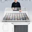Ultra-Thin 31.4 x 23.6inch Portable Aluminum Card Display Case with Felt Tote Bag, High-Transparency Acrylic, 3 Anti Theft Locks, Sports Trading Card Show Case for Collectible Cards Jewelry Jersey