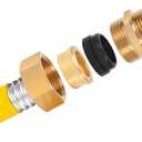 1/2" NPT Brass Pipe Fittings Male Threaded Hex Nipple Brass Tone NPT Male Thread Pipe used for 1/2in Gas Pipe Pack of 2