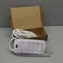 Surge Protector Power Strip - Nuetsa Flat Plug Extension Cord with 8 Outlets and 4 USB Ports, 20 Feet Power Cord (1625W/13A), 2700 Joules, ETL Listed, White