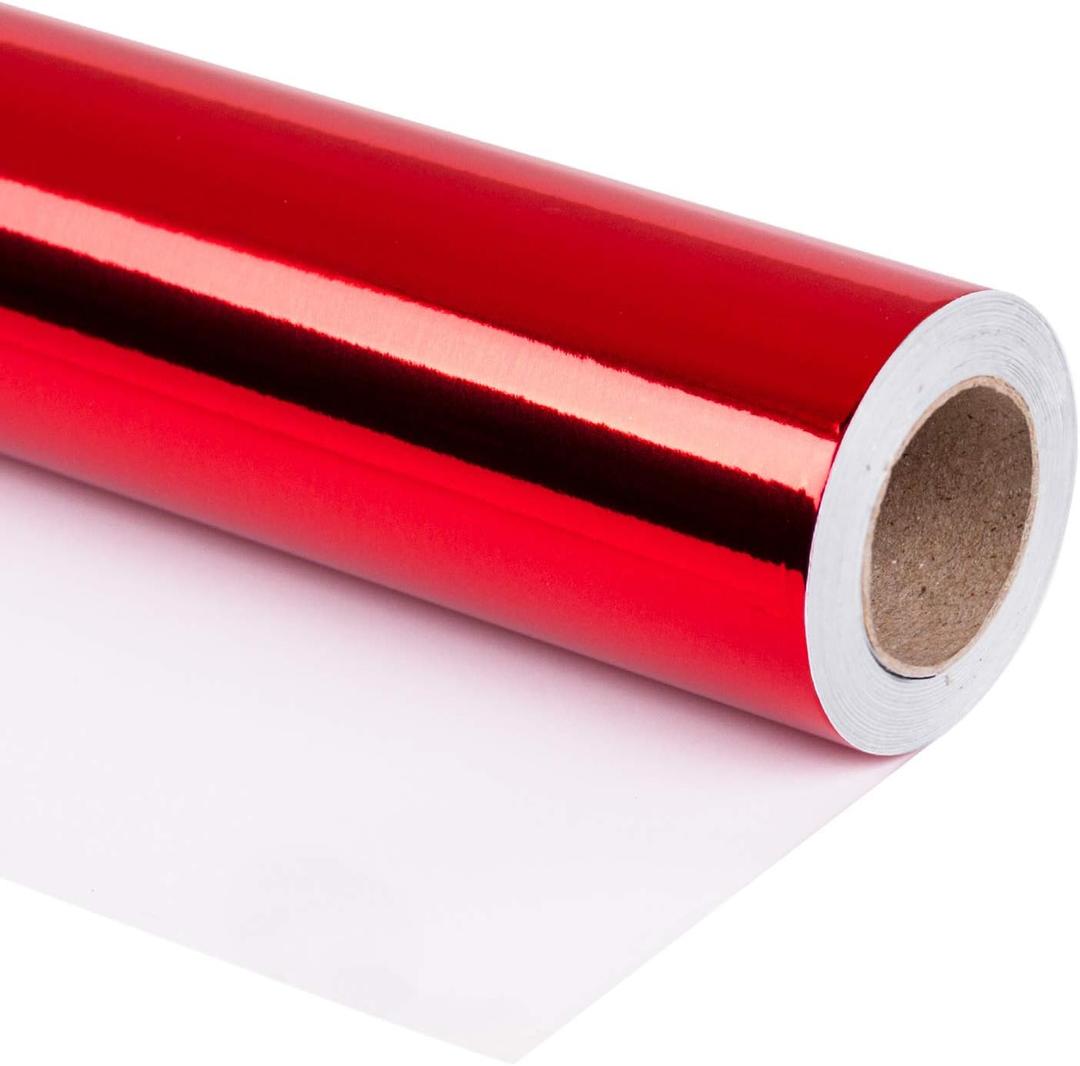 RUSPEPA Red Metallic Wrapping Paper - 81.5 Sq Ft - Solid Color Paper Perfect for Wedding,Birthday,Christmas,Baby Show - 30 inches x 32.8 feet