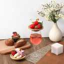 12 Pcs Wine Glass Charcuterie Topper, Mini Boards Bamboo Round Wine Glass Covers Appetizer Plates for Family Gatherings Christmas Party Bars Restaurants