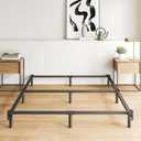 7 Inch Metal Bed Frame Queen Size, Compatible with Most Brand Box Spring Or Mattress, 9-Leg Support Bed Base, Headboard Attachable, Noise-Free, Easy Assembly, Black