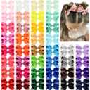 80PCS 3Inch Hair Bows for Girls Grosgrain Ribbon Toddler Hair Accessories with Alligator Clips for Toddlers Baby Girls Kids Teens in Pairs