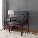 Boss Office Products Traditional Caressoft Vinyl Guest Chair with Mahogany Finish Wood Base, Black, Standard