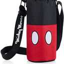 PICNIC TIME Disney Mickey Mouse Shorts Shorts Bottle Cooler, Water Bottle Holder, Insulated Water Bottle Cooler Bag, (Black with Red Pattern)