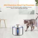 BOORCA Cat Fountain, 84oz/2.5L Stainless Steel Pet Water Fountain, Automatic Dog Water Dispenser, Water Level Window, Ultra-Quiet Pump, Perfect for Cats, Dogs and Multiple Pets, 4 Filters