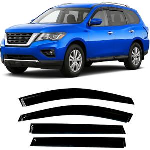 2013-2021 Tape-On Rain Guards for Nissan Pathfinder Side Window Visor Deflectors S SV SL Platinum Tinted Vent Shades 2014 2015 2016 2017 2018 2019 2020