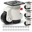 W B D WEIBIDA Leveling Casters Heavy Duty with Upgraded Ratchet Handle Design, 360 Degree Swivel Castor Wheels, Adjustable Casters with Feet for Workbench, Machine, Total Capacity 2200 Lbs (4 Pack) (2 Inch (60f))