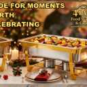 Frizoky Gold Rectangular Chafing Dishes, 44QT 4 Pack,  Gold 4 Large Pans