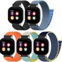 4 Pack Sport Nylon Loop Band for Gizmo Watch Band for Kids Compatible with Gizmo Watch 3 2 1/ Gabb Watch3 2 1/ SyncUP/Cosmo JrTrack, Soft Adjustable Breathable Braided Strap for Boys and Girls