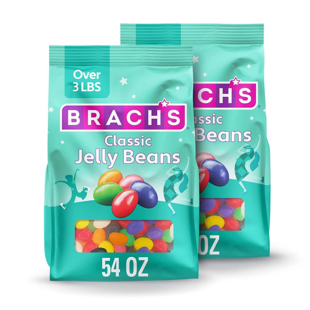 Brach's Classic Jelly Beans, Candy, Assorted Flavors, Bulk Bag, 54 oz (2 ct) (EXP 12/31/27)