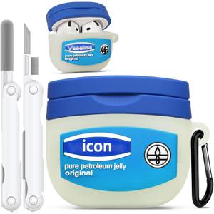 Cute for AirPods 4 Case Cover 2024 with Cleaning Kit,Funny Cartoon Kawaii for AirPods 4th Generation Cases Soft Silicone case for Apple Airpods 4 Accessories with Keychain for Women Men Girls Boys