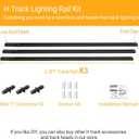 VANoopee H Track Lighting Rails Kit, 10FT H Type Track Rails Black with End Caps and Live End Feed Connector, Compatible with Single Circuit 120V H Style Track System