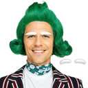 ColorGround Green Styled Cosplay Wig for Halloween (Green For Adult)