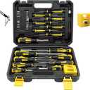 43pcs Magnetic Screwdriver Set, Including Slotted, Phillips, Hexagonal, Pozidriv, Magnetizer, Demagnetizer, Replaceable Screwdriver Bits and Sturdy Tool Case for DIY and Repair Work