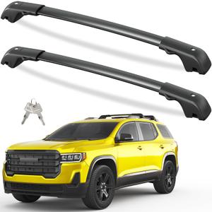 Tuyoung 300lbs Lockable Roof Rack Cross Bars Compatible with GMC Acadia 2017 2018 2019 2020 2021 2022 2023(with Raised Rails)Heavy Duty Anti-Theft Aluminum Roof Crossbars Rooftop Luggage Carrier