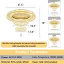 Modern Chandelier for Living Room Light Indoor LED Dimmable Lights Ceiling Chandeliers for Dining Room Bedroom Entryway Gold 60W LEDs Fixtures 4800 Lumens, W32"