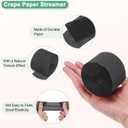 M METERXITY 8-Rolls Crepe Paper Streamer, 656ft Crepe Streamers Party Decorations for DIY/Halloween/Christmas/Party Supplies [Black-1.8 Inch x 82 Ft/Roll]