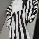 Scary Halloween Costumes for Men Black and White Striped Suit Adult 80s Horror Movie Character Cosplay Outfit (XXL)