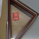 Flag Display Case for Small Flag, 3' x 5' American Flag Shadow Box with HD Tempered Glass and Wall Mount (Not for Burial Flag), Triangle Flag Holder Frame for Folded Flag - Cherry Red