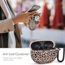 AIRSPO Case for Beats Studio Buds/Beats Studio Buds Plus Case Cover 2021/2023 Silicone Floral Printed Protective Beats Studio Buds Earbuds Headphones Case Cover Skin with Keychain (Khaki/Leopard)