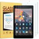 TiKeDa [3-Pack Screen Protector for Amazon Kindle Fire HD 8 (2018/2017/2016 Release) Hard Tempered Glass/HD/9H Hardness High Definition Clear-Not Fit Fire HD 8 2020